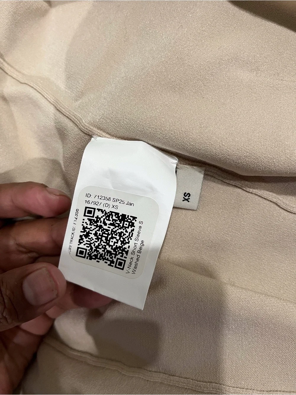 Tory Burch Beige V-Neck Short Sleeve Top